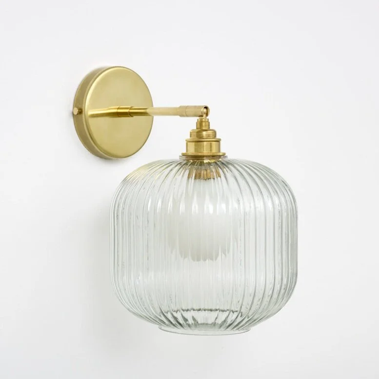 Fluted glass wall light deals